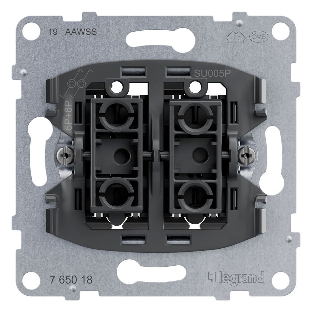 Legrand Doppeltaster SEANO, 10A, 250V, Steckklemme, Unterputz, 72,9x72,9x38,3mm, Kunsts... LEGRAND-765018 3414972544474 (Abb. 6)