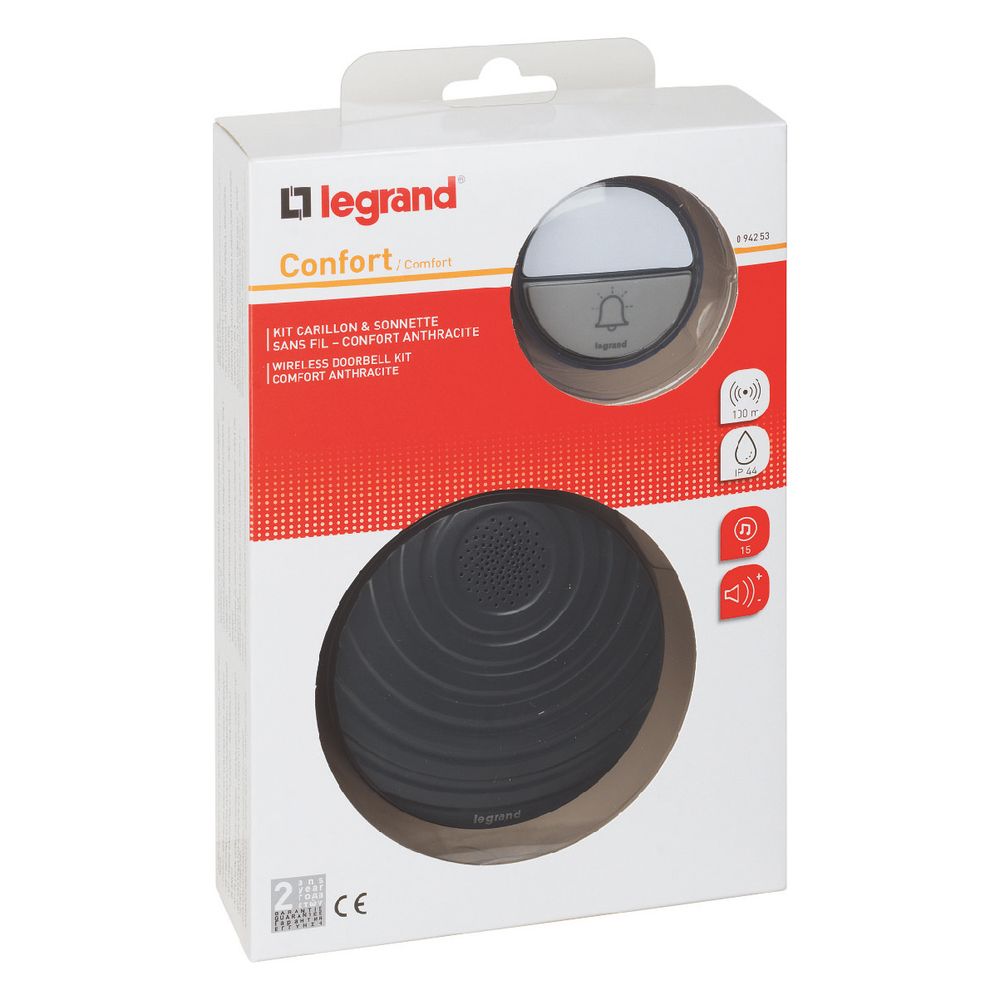 Legrand Funk Gong Set Komfort, 15 Melodien, 100m Reichweite, 105x105x35mm, Kunststoff, ... LEGRAND-094253 3414971067219 (Abb. 3)