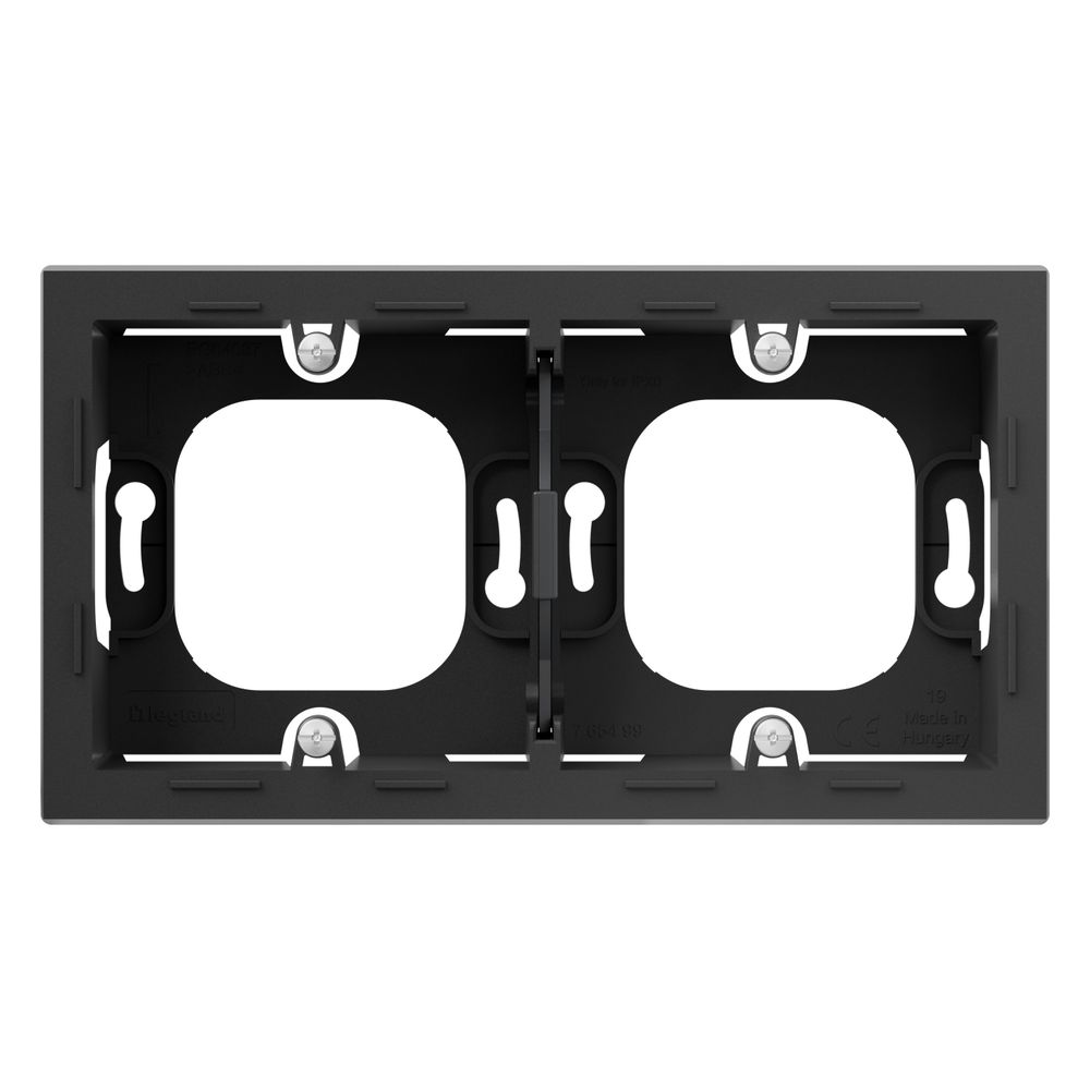 Legrand Aufputzgehäuse SEANO 2-fach, 159,5x88,5x43,3mm, IP2X, Thermoplast, Anthrazit, 7... LEGRAND-765499 3414972542388 (Abb. 2)