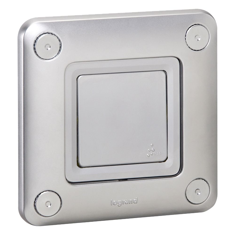 Legrand Wechselschalter Soliroc, IP55, IK10, 250V, 10A, 70x70x35mm, Metall, Chrom, 0778... LEGRAND-077811 3245060778118 (Abb. 2)