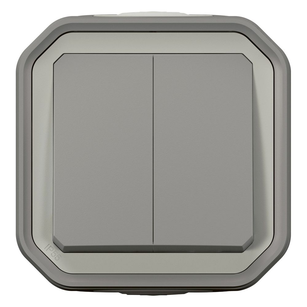 Legrand Doppelwechselschalter Plexo New, 10A, 250V, IP55, Kunststoff, Grau, 84,5x82x61... LEGRAND-069715L 3414971881891 (Abb. 5)
