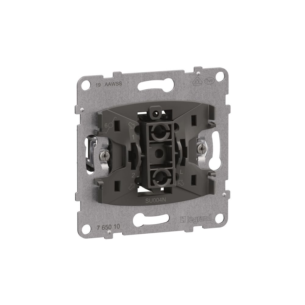 Legrand Wechselschalter SEANO, 10 AX, 250V, Steckklemme, Unterputz, 72,9x72,9x40mm, 765... LEGRAND-765010 3414972553223 (Abb. 3)