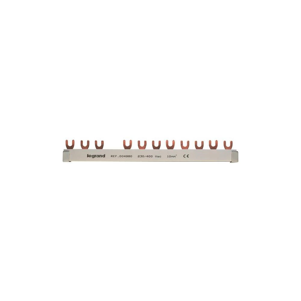 Legrand Gabelkammschiene 3-polig, 10mm2, 12 TE, 210mm, 63A, 400V, Weiß, 004980... LEGRAND-004980 4010957049805 (Abb. 2)