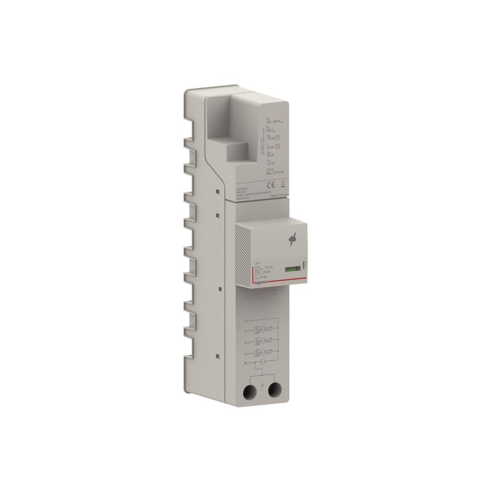 Legrand Kombiableiter Sammelschienensystem Typ 1+2, 7,5kA, 3+1 Schaltung, 230V, IP40, 4... LEGRAND-412455 3414972039420 (Abb. 3)