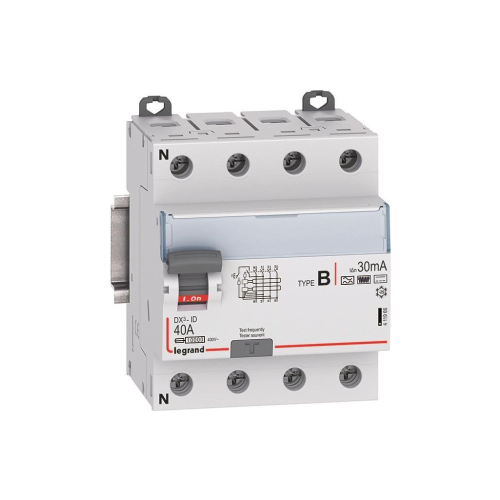 Legrand Fehlerstromschutzschalter DX3-ID, 40A, 4-polig, 30mA, Typ B, 400V, N-links, 4TE... LEGRAND-411966 3414972087902 (Abb. 2)