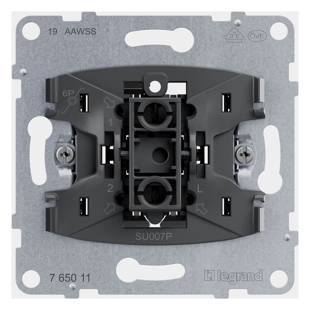 Legrand Tastereinsatz SEANO, Wechselkontakt, 10 A, Steckklemme, Unterputz, 765011... LEGRAND-765011 3414972550222 (Abb. 5)