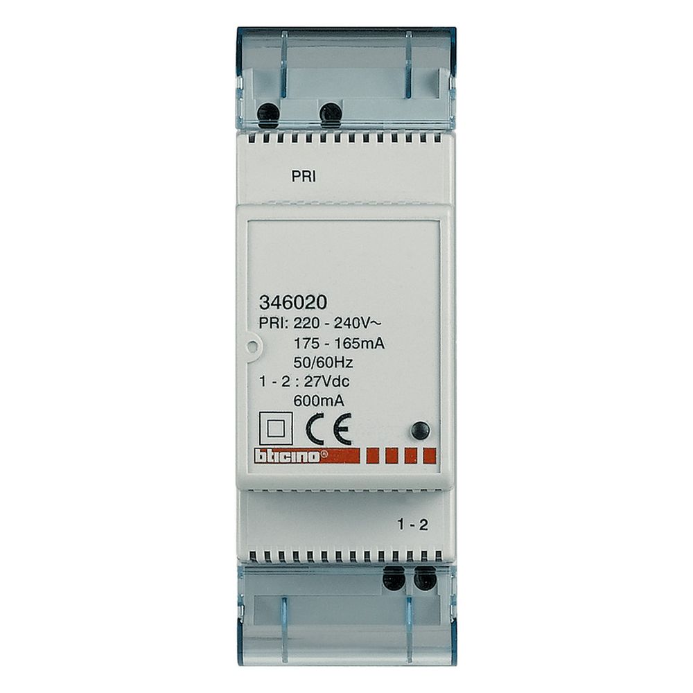 Legrand BTicino Zusatznetzgerät 27V DC 600mA, 230V AC, 2 Teilungseinheiten, 89,7x33,9x6... LEGRAND-346020 8012199955933 (Abb. 2)