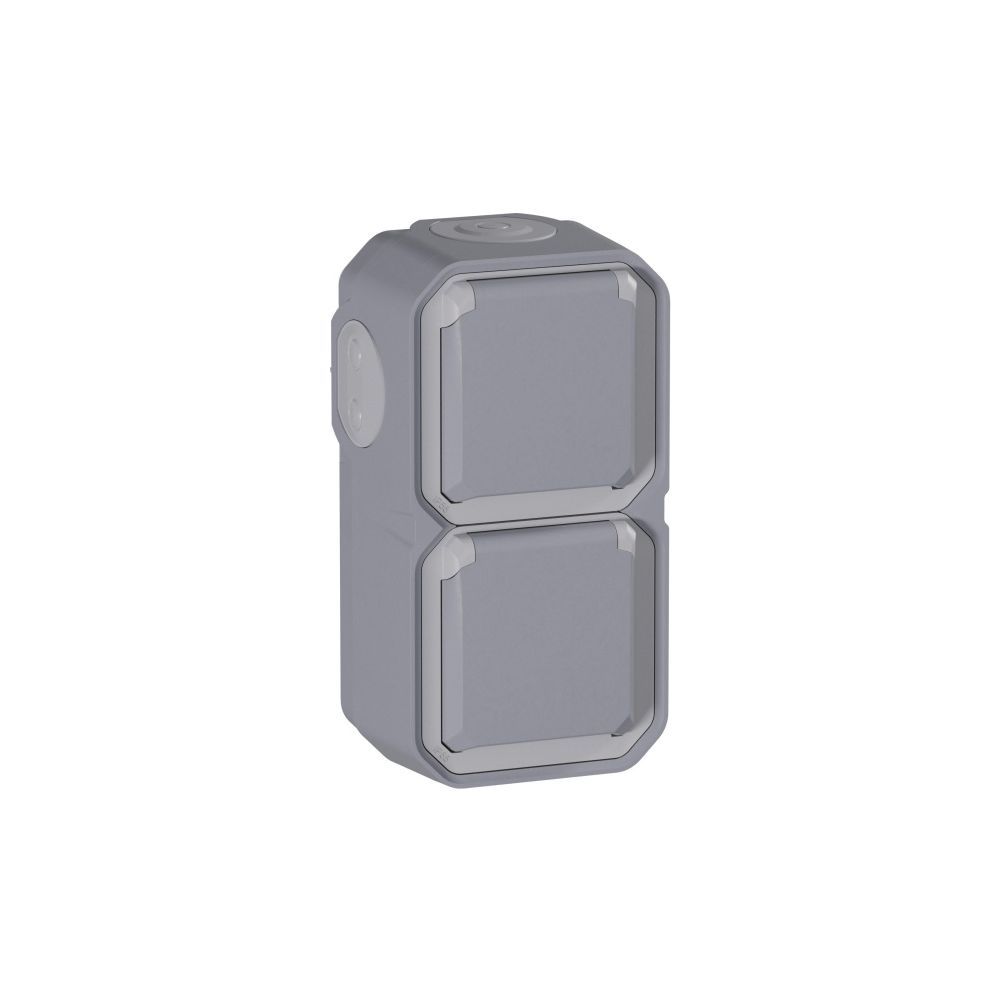 Legrand Feuchtraum-Aufputz-Steckdose Plexo New, 2-fach, IP44, IK08, Grau, 069744L... LEGRAND-069744L 3414971882294 (Abb. 6)