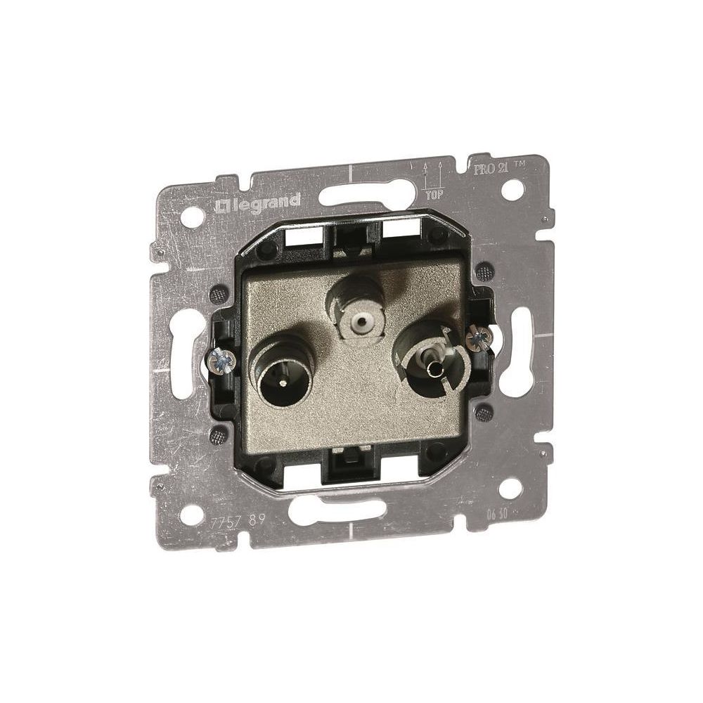 Legrand TV-Radio-SAT-Stichdose, 3 Auslässe, Unterputz, 71x71x46mm, 775789... LEGRAND-775789 3245067757895 (Abb. 2)