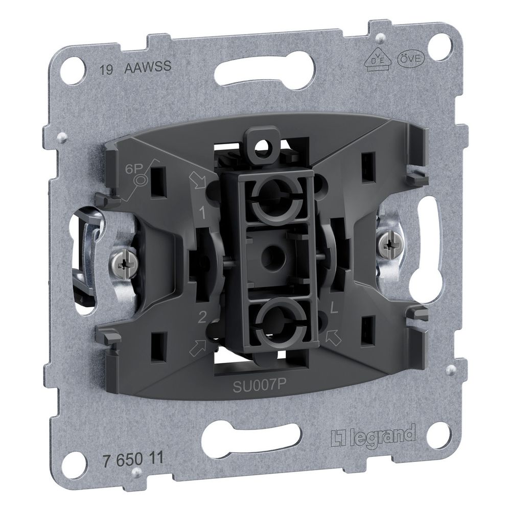 Legrand Tastereinsatz SEANO, Wechselkontakt, 10 A, Steckklemme, Unterputz, 765011... LEGRAND-765011 3414972550222 (Abb. 4)