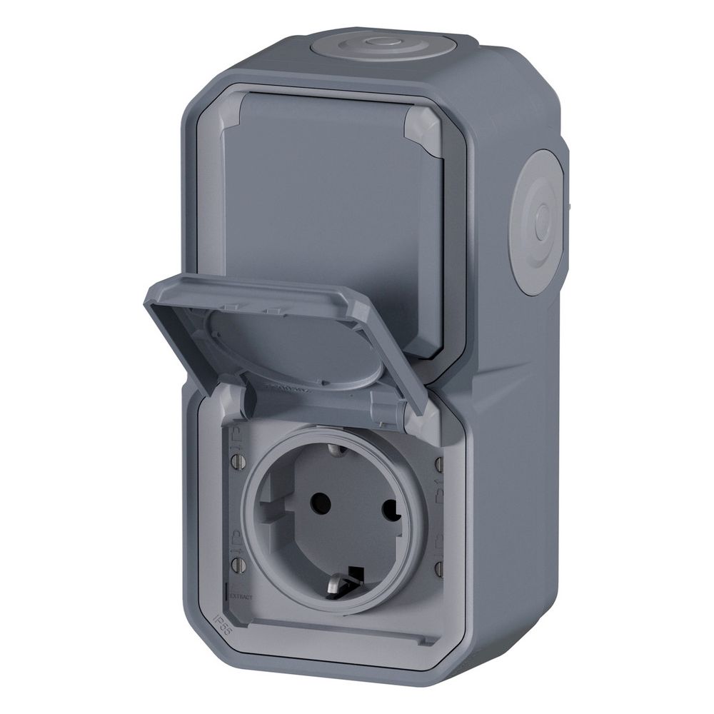 Legrand Feuchtraum-Aufputz-Steckdose Plexo New, 2-fach, IP44, IK08, Grau, 069744L... LEGRAND-069744L 3414971882294 (Abb. 11)