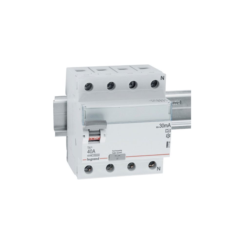 Legrand Fehlerstromschutzschalter TX3 40A, 4-polig, 30mA, Typ A, 400V, 4TE, Grau... LEGRAND-411765 3414970353481 (Abb. 3)