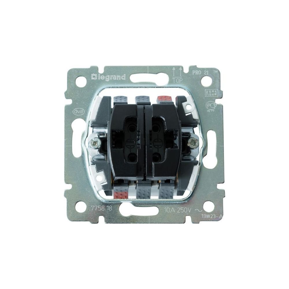 Legrand Wipptaster-Einsatz Doppelwechselkontakt, 250V, 10A, Unterputz, Kunststoff, Grau... LEGRAND-775818 3245067758182 (Abb. 3)