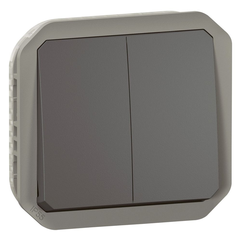 Legrand Doppelwechselschalter Plexo New 069805L, 10A, 250V, IP55, Kunststoff, Anthrazi... LEGRAND-069805L 3414971883055 (Abb. 4)