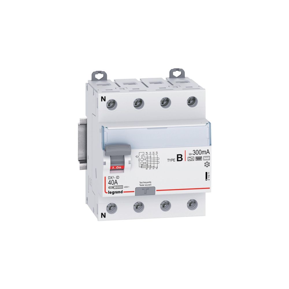 Legrand Fehlerstromschutzschalter DX3 40A, 4-polig, 300mA, Typ B, 400V, N-links, 4TE, G... LEGRAND-411971 3414972087889 (Abb. 2)