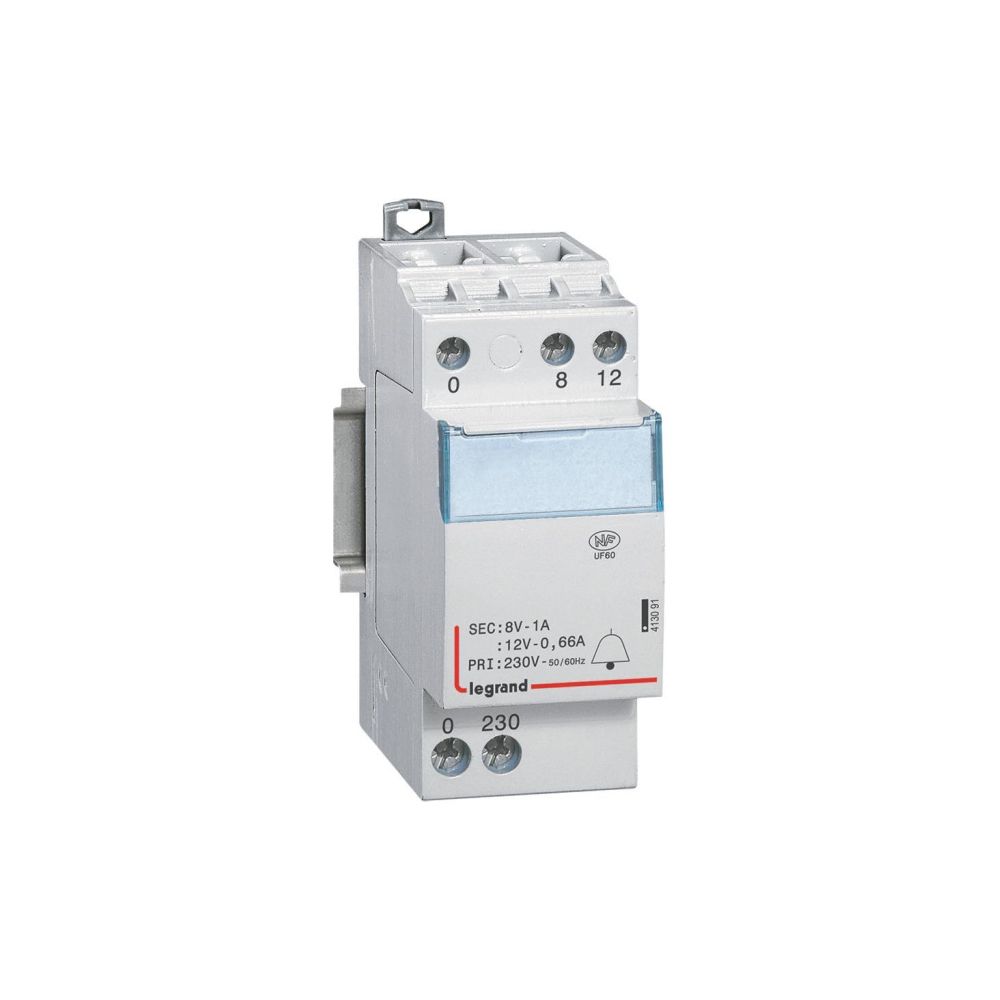 Legrand Klingeltransformator 413091, 8VA, 230V/12V/8V, 2TE, 84x66x36mm... LEGRAND-413091 3245064130912 (Abb. 2)