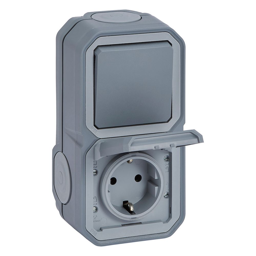 Legrand Feuchtraum-Kombination Plexo New 069746L, IP44, 16A, Thermoplast, Grau... LEGRAND-069746L 3414971882324 (Abb. 4)