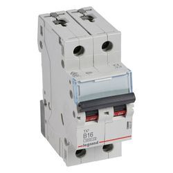 Legrand Leitungsschutzschalter TX3 B 16A, 2-polig, 6kA, 400V, 2TE, Grau, 403387... LEGRAND-403387 3414970387172 (Abb. 1)