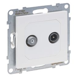 Legrand TV-SAT-Stichdose SEANO, 1,5 dB, 2 Auslässe, Unterputz, Kunststoff, Ultraweiß, 7... LEGRAND-765170 3414972552592 (Abb. 1)