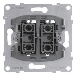 Legrand Doppeltaster SEANO, 10A, 250V, Steckklemme, Unterputz, 72,9x72,9x38,3mm, Kunsts... LEGRAND-765018 3414972544474 (Abb. 1)