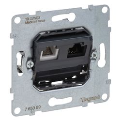 Legrand Datendose SEANO RJ11+RJ45 Kat. 6 UTP, Unterputz, 72,9x72,9x36mm, 765089... LEGRAND-765089 3414972551823 (Abb. 1)