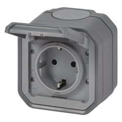 Legrand Schutzkontakt-Steckdose Plexo New, IP44, IK08, Grau, 069730L... LEGRAND-069730L 3414971882041 (Abb. 1)