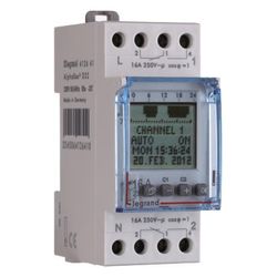 Legrand Wochenzeitschaltuhr AlphaRex³ D22, 2-Kanal, 2TE, 230V, 56 Speicherplätze, DIN-S... LEGRAND-412641 3245064126410 (Abb. 1)