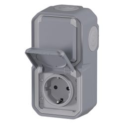Legrand Feuchtraum-Aufputz-Steckdose Plexo New, 2-fach, IP44, IK08, Grau, 069744L... LEGRAND-069744L 3414971882294 (Abb. 1)