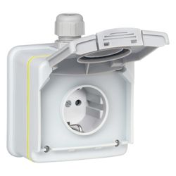 Legrand Schutzkontaktsteckdose Green Up Plexo66, 16A 230V, IP44, 180x147,5x76mm, SAT0... LEGRAND-SAT00194 4010957001940 (Abb. 1)