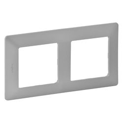 Legrand Abdeckrahmen Valena Life 754132, 2-fach, Thermoplast, Aluminium... LEGRAND-754132 3414970455048 (Abb. 1)