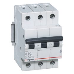 Legrand Leitungsschutzschalter RX3 C 16A, 3-polig, 6kA, 400V, 3TE, Schraubklemme, Grau,... LEGRAND-419235 3414970368096 (Abb. 1)