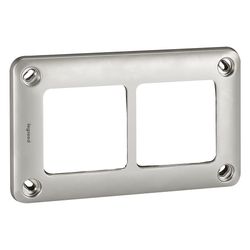 Legrand Rahmen Soliroc 2-fach, IP55, IK10, Metall, Grau, 110x181x13,5mm, 077852... LEGRAND-077852 3245060778521 (Abb. 1)