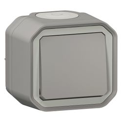 Legrand Aufputz-Taster Plexo New, 10A, 250V, IP55, IK08, Kunststoff, Grau, 82mm, 06972... LEGRAND-069720L 3414971881952 (Abb. 1)