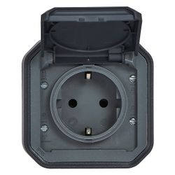 Legrand Schutzkontakt-Steckdose Plexo New, IP44, Anthrazit, 069799L... LEGRAND-069799L 3414972110587 (Abb. 1)