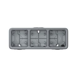 Legrand Aufputzgehäuse Plexo Classic 3-fach waagerecht, IP55, IK07, Kunststoff, Grau, 8... LEGRAND-069680 3245060696801 (Abb. 1)