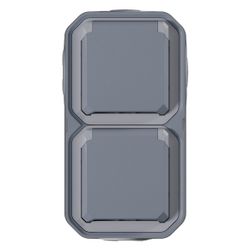 Legrand Feuchtraum-Aufputz-Steckdose Plexo New, 2-fach, IP44, IK08, Grau, 069744L... LEGRAND-069744L 3414971882294 (Abb. 1)