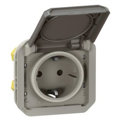 Legrand Schutzkontakt-Steckdose Plexo New, IP44, IK 08, Anthrazit, 069871L... LEGRAND-069871L 3414971884175 (Abb. 1)
