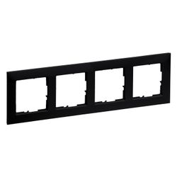 Legrand 4-fach Rahmen SEANO, 87x301x9,8mm, Kunststoff, Schwarz lackiert, 765374... LEGRAND-765374 3414972549967 (Abb. 1)
