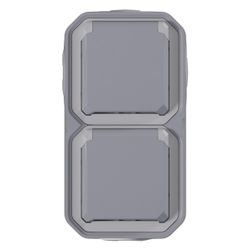 Legrand Feuchtraum-Aufputz-Steckdose Plexo New, 2-fach, IP44, IK08, Grau, 069744L... LEGRAND-069744L 3414971882294 (Abb. 1)