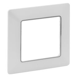 Legrand Abdeckrahmen Valena Life 1-fach, 86x86x10mm, Thermoplast, Ultraweiß/Chrom, 7540... LEGRAND-754031 3414970454447 (Abb. 1)
