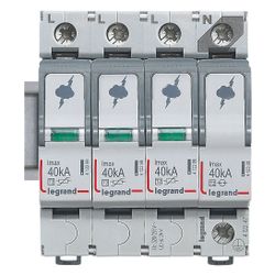 Legrand Überspannungsableiter Typ 2 3+1 Schaltung, 40 kA, 320 V, 4 TE, Hutschiene TH35,... LEGRAND-412247 3414970517760 (Abb. 1)