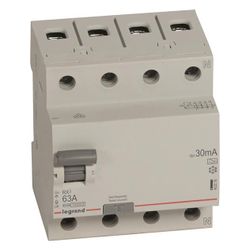 Legrand Fehlerstromschutzschalter RX3, 4-polig, 63A, 30mA, Typ A, 400V, 4TE, Grau... LEGRAND-402076 3245064020763 (Abb. 1)
