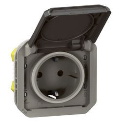 Legrand Schutzkontakt-Steckdose Plexo New, IP44, IK 08, Anthrazit, 069871L... LEGRAND-069871L 3414971884175 (Abb. 1)