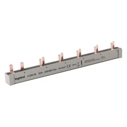 Legrand Stiftkammschiene Kombi, 2-polig, 12 TE, 16 mm2, 1P+N, 63 A, 227 mm, Grau... LEGRAND-404985 3414971429246 (Abb. 1)