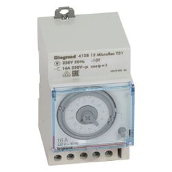 Legrand Tageszeitschaltuhr MicroRex T31F, 230V, 1 Kanal, 3TE, Grau, 412812... LEGRAND-412812 3245064128124 (Abb. 1)