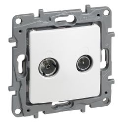 Legrand Durchgangsdose Niloe 14dB, Unterputz, 2 Auslässe, Kunststoff, Ultraweiß, 664561... LEGRAND-664561 3245066645612 (Abb. 1)