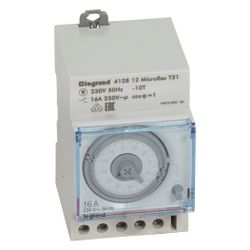 Legrand Tageszeitschaltuhr MicroRex T31F, 230V, 1 Kanal, 3TE, Grau, 412812... LEGRAND-412812 3245064128124 (Abb. 1)