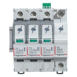 Legrand Kombiableiter Typ 1+2, 3+1 Schaltung, 400V, 12,5kA, 4 TE, mit Fernmeldekontakt,... LEGRAND-412277 3414970517500 (Abb. 1)