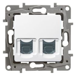 Legrand Datendose Niloe 2xRJ45, Kategorie 6, geschirmt, Unterputz, Ultraweiß, 664776... LEGRAND-664776 3245066647760 (Abb. 1)