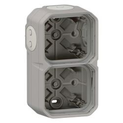 Legrand Aufputz-Gehäuse Plexo New 2-fach, 82x155x57mm, IP44, Thermoplast, Grau, 069672... LEGRAND-069672L 3414971881198 (Abb. 1)